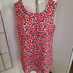 CAbi 5356 Flipside Floral Reversible Blouse Sleeveless  Small